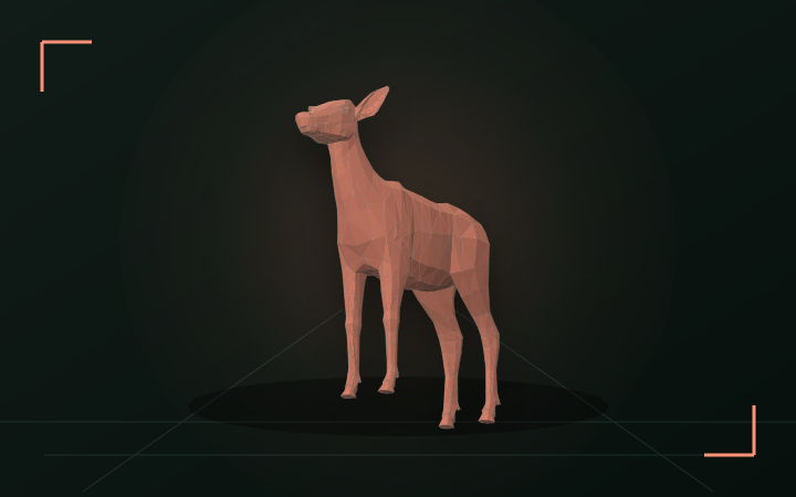 Woodland Deer shown as a collapsed sliced puzzle