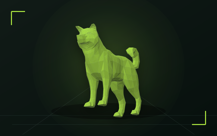 Shiba Companion shown as a collapsed sliced puzzle