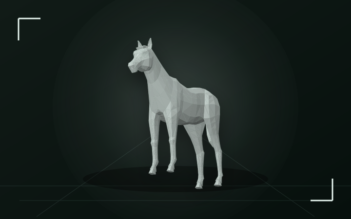 White Horse shown as a collapsed sliced puzzle