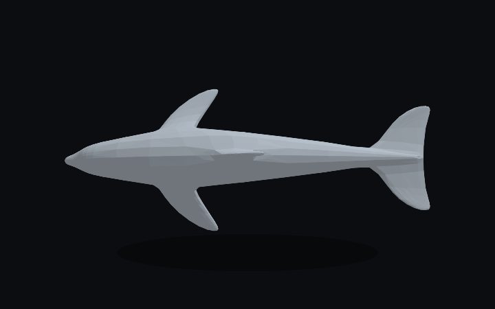 Ocean Dolphin as a matte 3D-print model