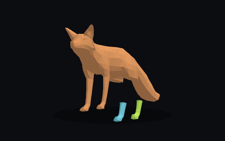 Geometric Fox sliced into printable puzzle parts