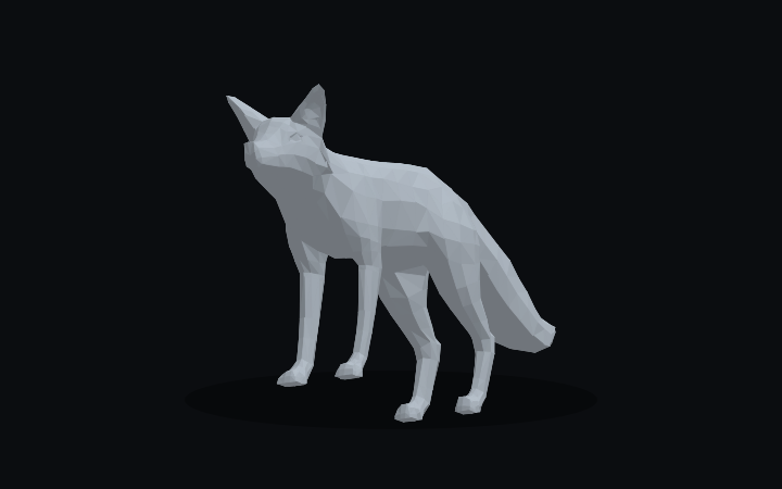 Geometric Fox as a matte 3D-print model